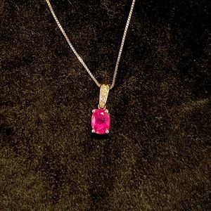 Ruby and Diamonds white gold necklace 💕
